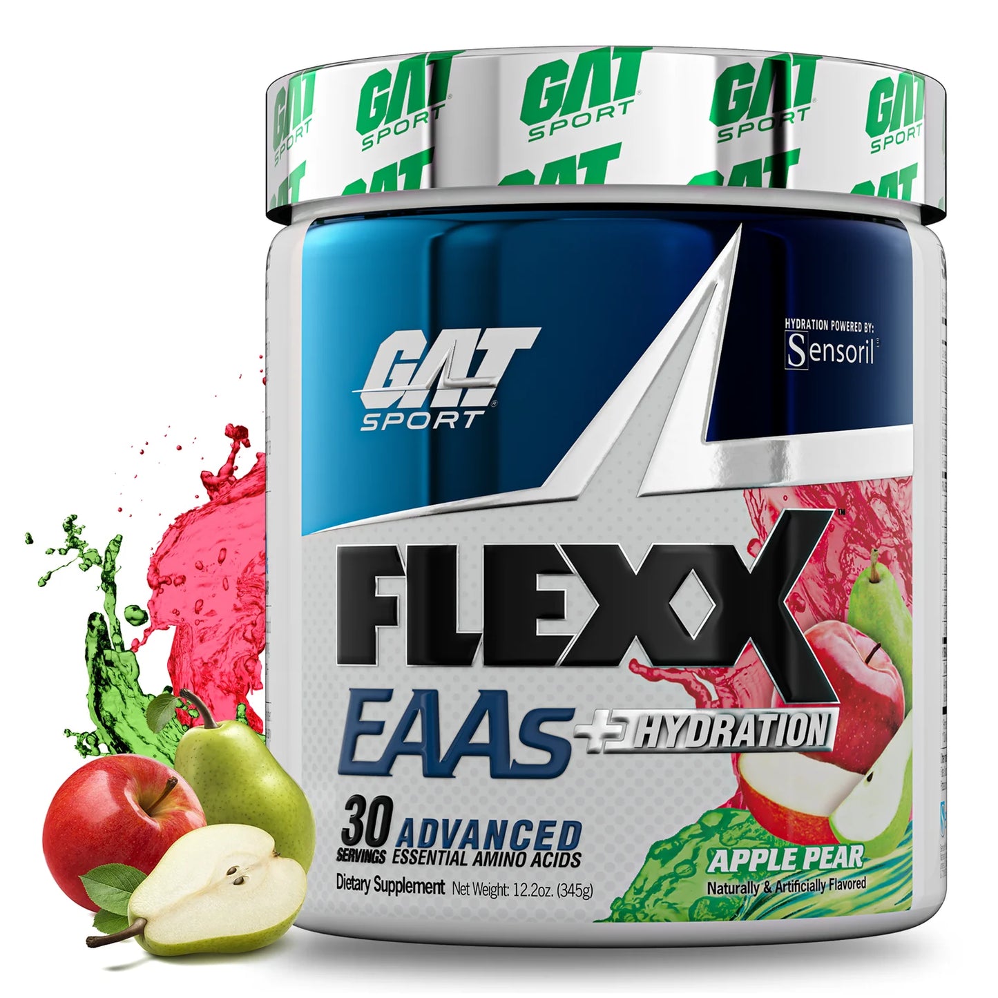 Gat Sport - Flexx EAAs + Hydration, Aminoácidos Esenciales Avanzados, 30 Servicios